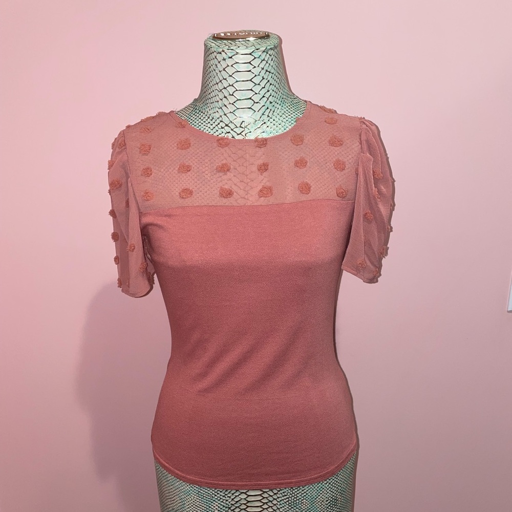 Pink Short Sleeve Blouse.   Never been worn!!!